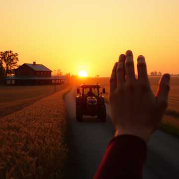 Cover des Liedes sunset over our fields