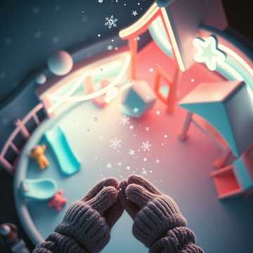 歌曲的封面снежинки пушинки промт 3