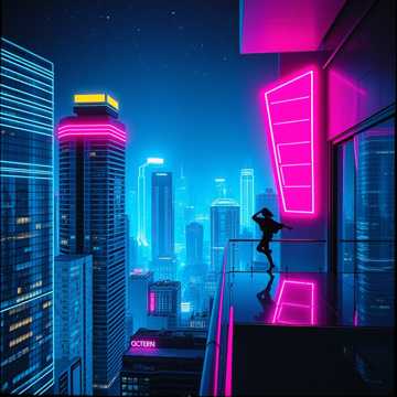 Cover av låten Midnight in Fluorescent Blue