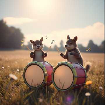 Portada de la canción Козленок и черепаха играют на барабанах