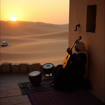 غلاف الاغنية Yemeni folk music style, oud and violin, local traditional drums, powerful male