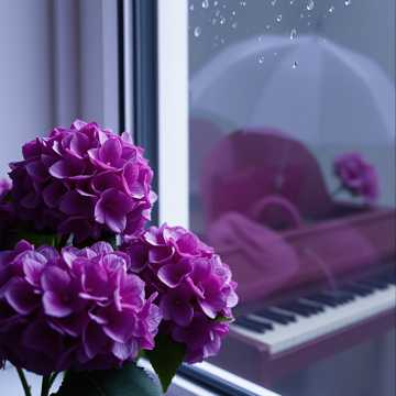 노래 표지 紫色のあじさい