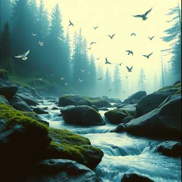 Cover of the song Rushing Mountain Stream – 4K Soundscape
