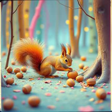 Portada de la canción Sunny the Little Squirrel and the Rainbow Nuts